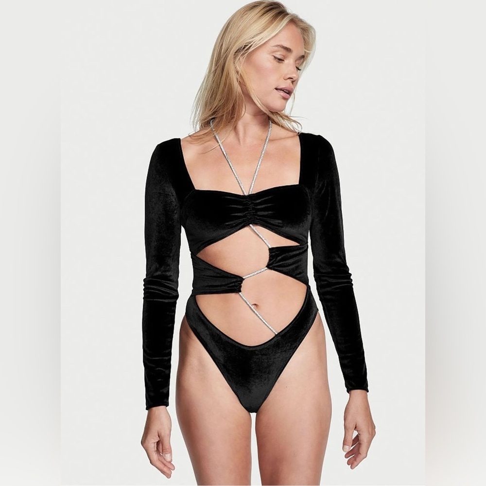 Victoria's Secret Soirée Long-Sleeve Velvet Teddy